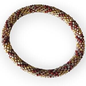 Hand-crocheted beaded roll-on bracelet